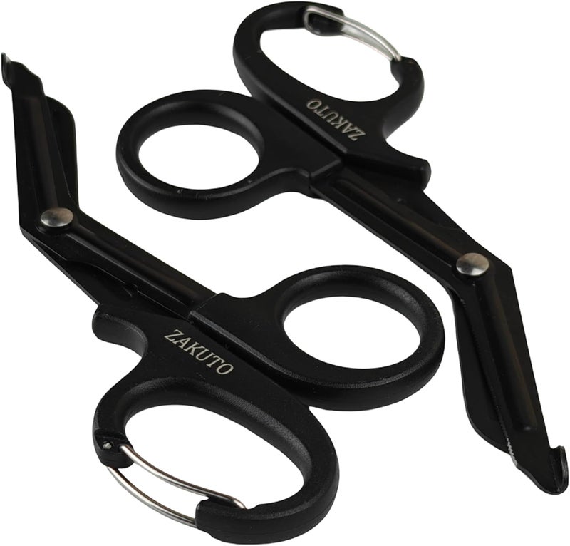 Zacuto Trauma Shears 2-Pack, 7.5" - Medical Scissors for Nurses, EMT & Doctors | Heavy Duty Bandage Scissors Non-Slip Grip, Carabiner clip, Stainless Steel Blades | Professional Medical Nursing Shears - Image 1